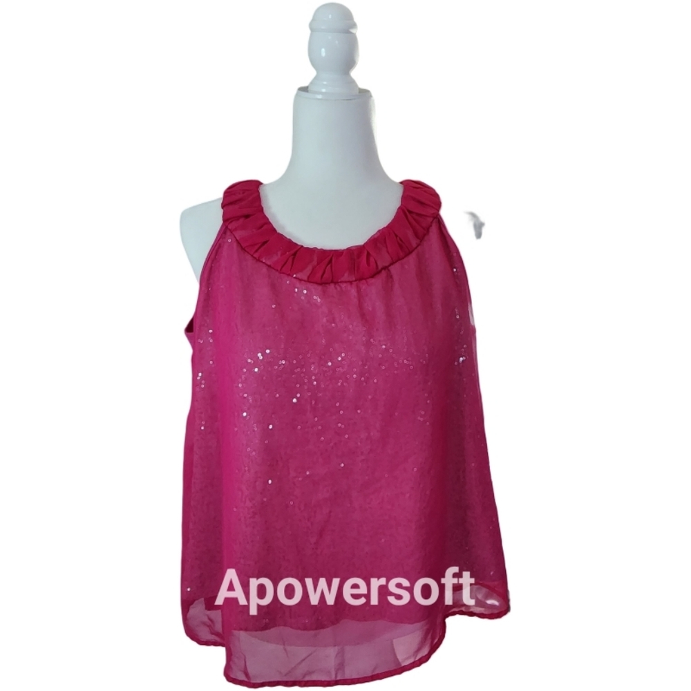 Nue Options Pink Glitter Tunic with Chiffon Overlay in Front